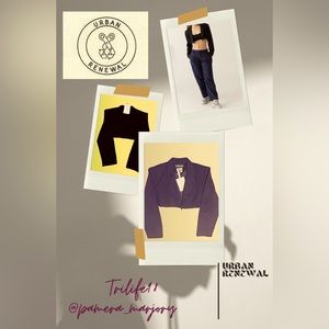 Urban Renewal Remade Super Crop Wool Blazer M/L Black